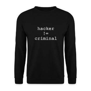 Hacker! = Programmeur de chemises criminelles - Sweat-shirt Unisexe - noir - Devant - Alina (178cm) & Michal (187cm)