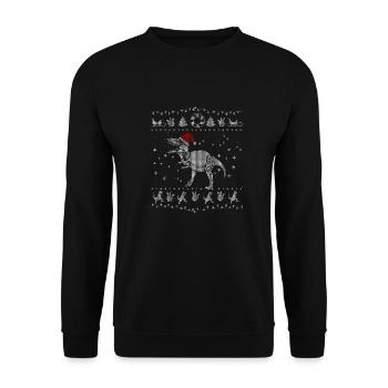 Ugly Dinosaur Dino T-Rex Shirt Christmas - Unisex Sweatshirt - black - Front - Alina (178cm) & Michal (187cm)