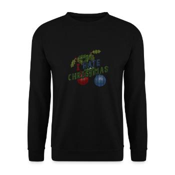 Anti I Hate Christmas Shirt Gegen Weihnachten - Unisex Pullover - Schwarz - Vorne - Alina (178cm) & Michal (187cm)