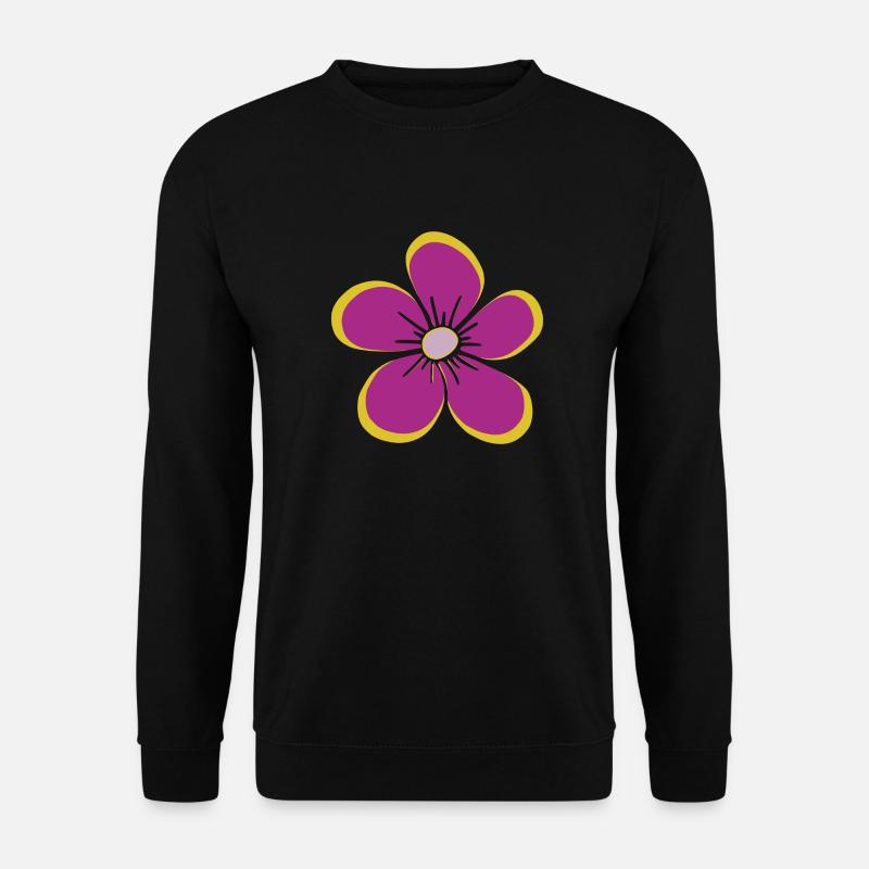 violette Blume, Blüte, floral, Blumenmotiv, blumig - Unisex Pullover - Schwarz