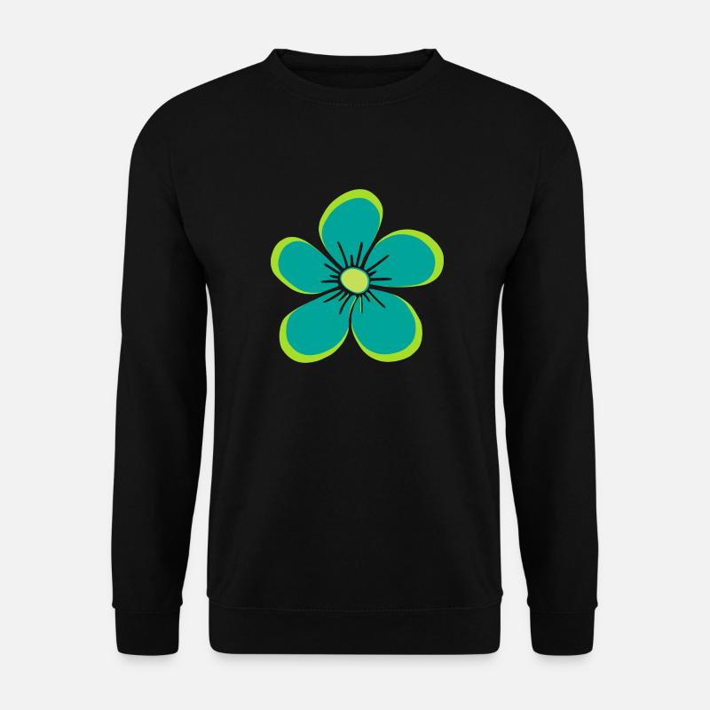 Blume grün, Blüte, floral, Blumenmotiv, blumig - Unisex Pullover - Schwarz
