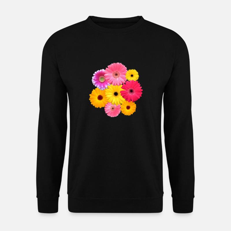 Gerbera Blume bunt blühende Gerberas Blüten floral - Unisex Pullover - Schwarz