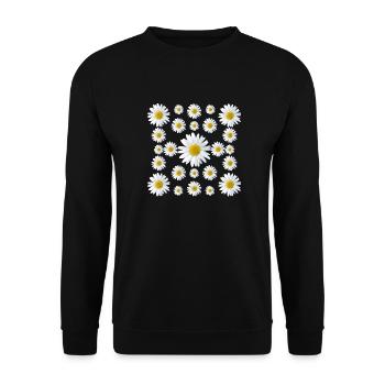daisies flower daisy flower floral - Unisex Sweatshirt - black - Front - Alina (178cm) & Michal (187cm)