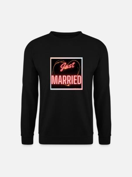 JUST MARRIED,VIVE LES MARIES,EVJF,SAINT VALENTIN - Sweat-shirt Unisexe - noir