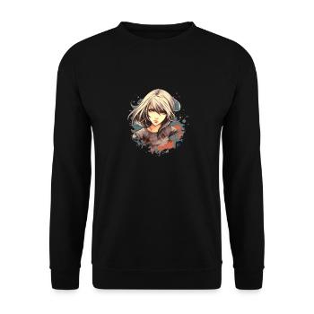 Anime Girl - Sweat-shirt Unisexe - noir - Devant - Alina (178cm) & Michal (187cm)