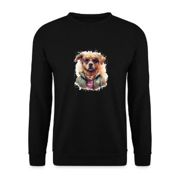 Chien - Sweat-shirt Unisexe - noir - Devant - Alina (178cm) & Michal (187cm)