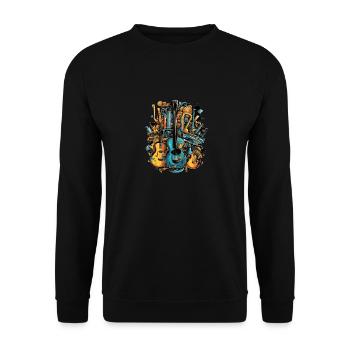 Music Instruments - Unisex Sweatshirt - black - Front - Alina (178cm) & Michal (187cm)