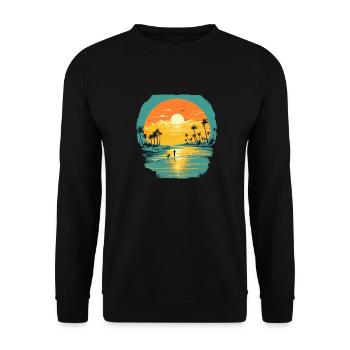 Strand - Unisex Pullover - Schwarz - Vorne - Alina (178cm) & Michal (187cm)
