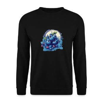 Blaubeere - Unisex Pullover - Schwarz - Vorne - Alina (178cm) & Michal (187cm)