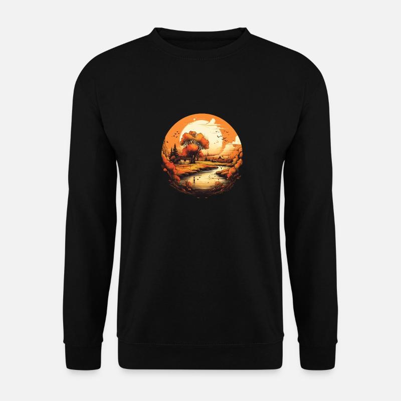 Herbstliche Landschaft - Unisex Pullover - Schwarz