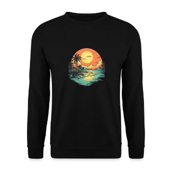 Strand - Unisex Pullover - Schwarz - Vorne - Alina (178cm) & Michal (187cm)