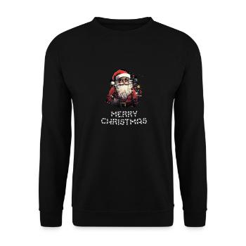 Weihnachtsmann - Marry Christmas - Unisex Pullover - Schwarz - Vorne - Alina (178cm) & Michal (187cm)