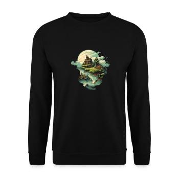 Paysage - Sweat-shirt Unisexe - noir - Devant - Alina (178cm) & Michal (187cm)