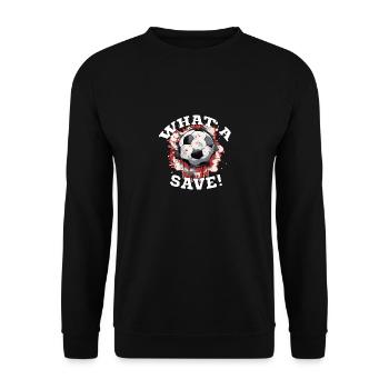 Balle de football - Quelle sauvegarde! - Sweat-shirt Unisexe - noir - Devant - Alina (178cm) & Michal (187cm)