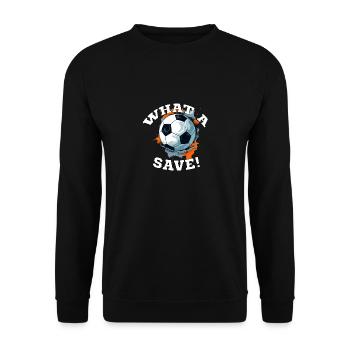 Balle de football - Quelle sauvegarde! - Sweat-shirt Unisexe - noir - Devant - Alina (178cm) & Michal (187cm)