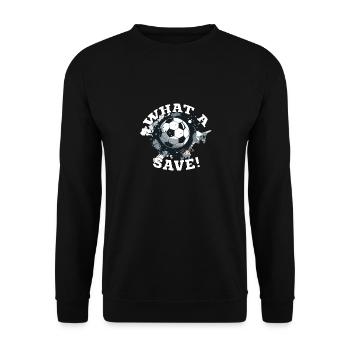 Balle de football - Quelle sauvegarde! - Sweat-shirt Unisexe - noir - Devant - Alina (178cm) & Michal (187cm)