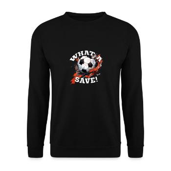 Balle de football - Quelle sauvegarde! - Sweat-shirt Unisexe - noir - Devant - Alina (178cm) & Michal (187cm)