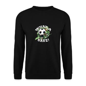 Balle de football - Quelle sauvegarde! - Sweat-shirt Unisexe - noir - Devant - Alina (178cm) & Michal (187cm)