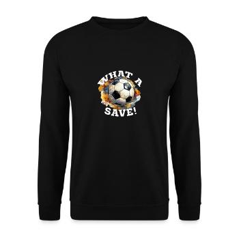 Balle de football - Quelle sauvegarde! - Sweat-shirt Unisexe - noir - Devant - Alina (178cm) & Michal (187cm)