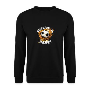 Balle de football - Quelle sauvegarde! - Sweat-shirt Unisexe - noir - Devant - Alina (178cm) & Michal (187cm)