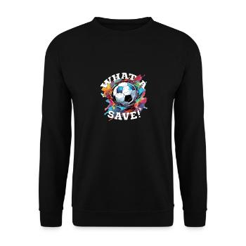 Balle de football - Quelle sauvegarde! - Sweat-shirt Unisexe - noir - Devant - Alina (178cm) & Michal (187cm)