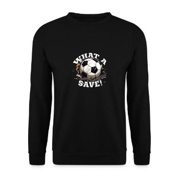 Balle de football - Quelle sauvegarde! - Sweat-shirt Unisexe - noir - Devant - Alina (178cm) & Michal (187cm)