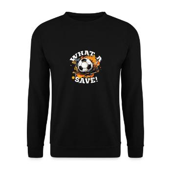 Balle de football - Quelle sauvegarde! - Sweat-shirt Unisexe - noir - Devant - Alina (178cm) & Michal (187cm)