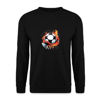 Balle de football - Quelle sauvegarde! - Sweat-shirt Unisexe - noir - Devant - Alina (178cm) & Michal (187cm)