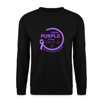 Cancer Je porte du violet pour mon beau-père - Sweat-shirt Unisexe - noir - Devant - Alina (178cm) & Michal (187cm)