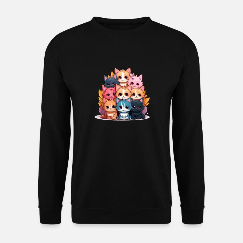 Katze - Kawaii Style - Unisex Pullover - Schwarz