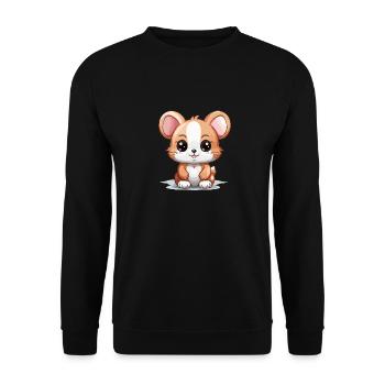 Mouse - Kawaii Style - Unisex Sweatshirt - black - Front - Alina (178cm) & Michal (187cm)