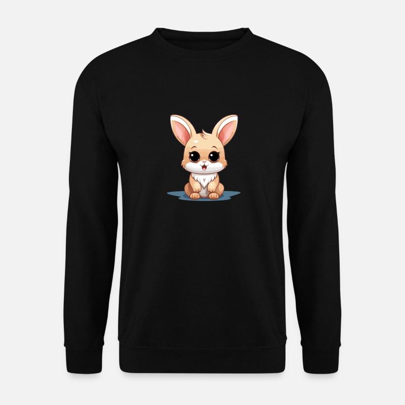 Hase - Kawaii Style - Unisex Pullover - Schwarz