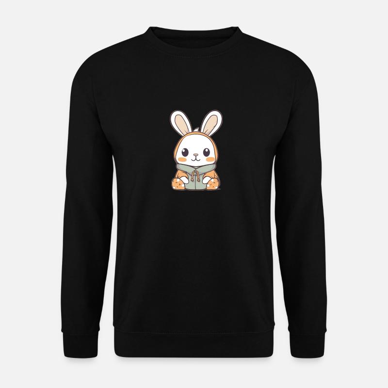 Hase - Kawaii Style - Unisex Pullover - Schwarz