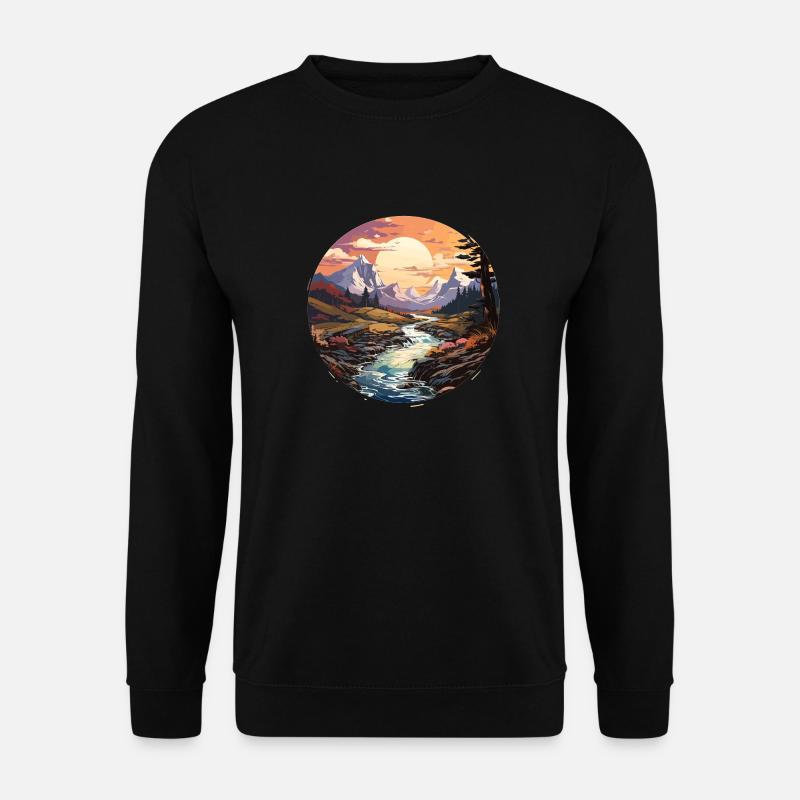Landscape - Illustration - Unisex Sweatshirt - black