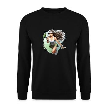 Joueur de tennis - illustration - Sweat-shirt Unisexe - noir - Devant - Alina (178cm) & Michal (187cm)