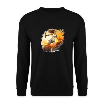 Joueur de tennis - illustration - Sweat-shirt Unisexe - noir - Devant - Alina (178cm) & Michal (187cm)