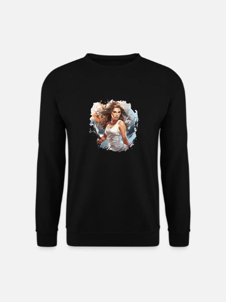 Tennis player - illustration - Unisex Sweatshirt - black