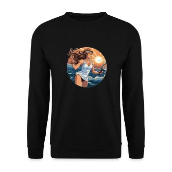 Joueur de tennis - illustration - Sweat-shirt Unisexe - noir - Devant - Alina (178cm) & Michal (187cm)