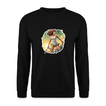 Joueur de tennis - illustration - Sweat-shirt Unisexe - noir - Devant - Alina (178cm) & Michal (187cm)