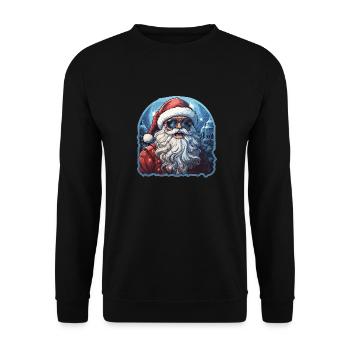Père Noël - illustration - Sweat-shirt Unisexe - noir - Devant - Alina (178cm) & Michal (187cm)