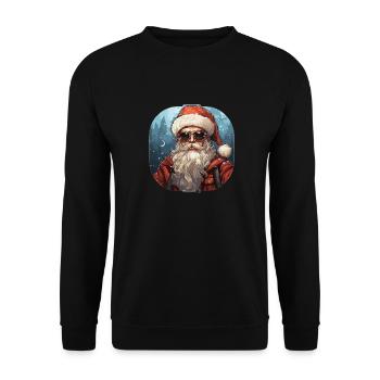 Père Noël - illustration - Sweat-shirt Unisexe - noir - Devant - Alina (178cm) & Michal (187cm)