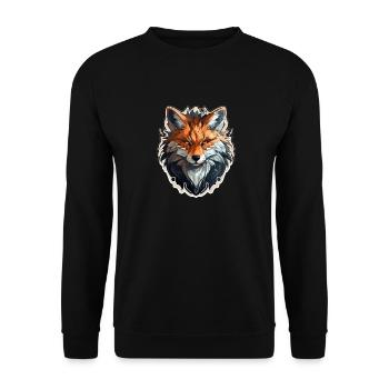 Fuchs - Illustration - Unisex Pullover - Schwarz - Vorne - Alina (178cm) & Michal (187cm)