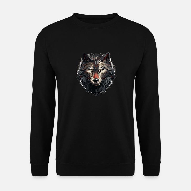 Wolf - Illustration - Unisex Sweatshirt - black