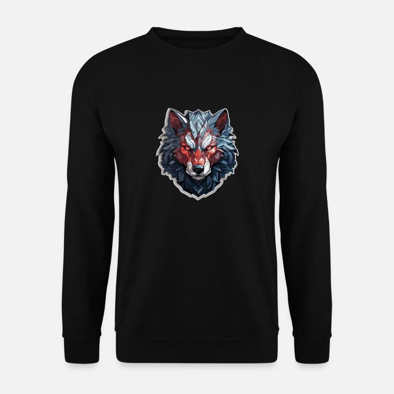 Wolf - Illustration - Unisex Sweatshirt - black