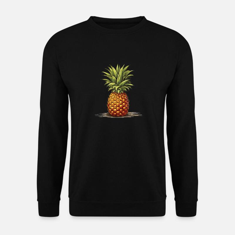 Ananas - Illustration - Unisex Pullover - Schwarz