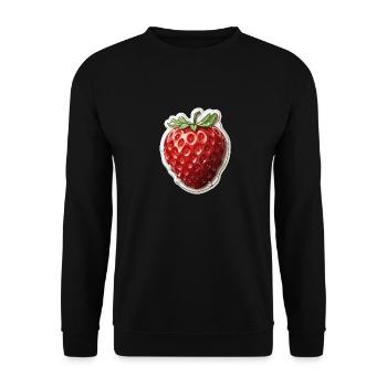 Strawberry - illustration - Unisex Sweatshirt - black - Front - Alina (178cm) & Michal (187cm)