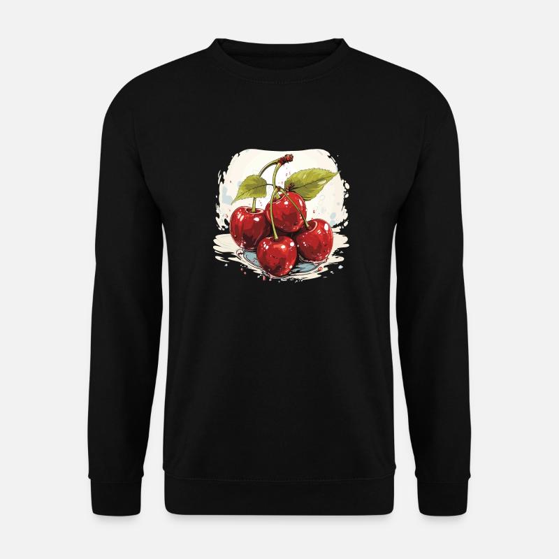 Kirsche - Illustration - Unisex Pullover - Schwarz