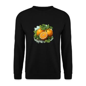 Orange - Illustration - Sweat-shirt Unisexe - noir - Devant - Alina (178cm) & Michal (187cm)