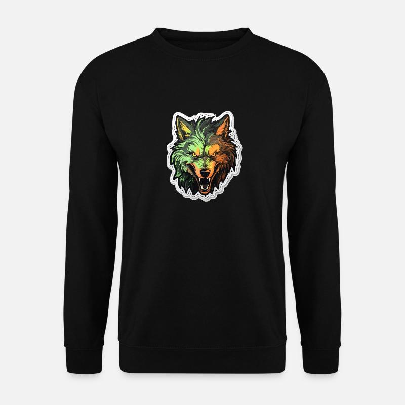 Wolf - Illustration - Unisex Sweatshirt - black