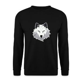 Wolf - Illustration - Unisex Pullover - Schwarz - Vorne - Alina (178cm) & Michal (187cm)